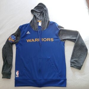 NWOT Sz.M Mens Adidas Golden State Warriors Zip Up Hoooded Jacket
